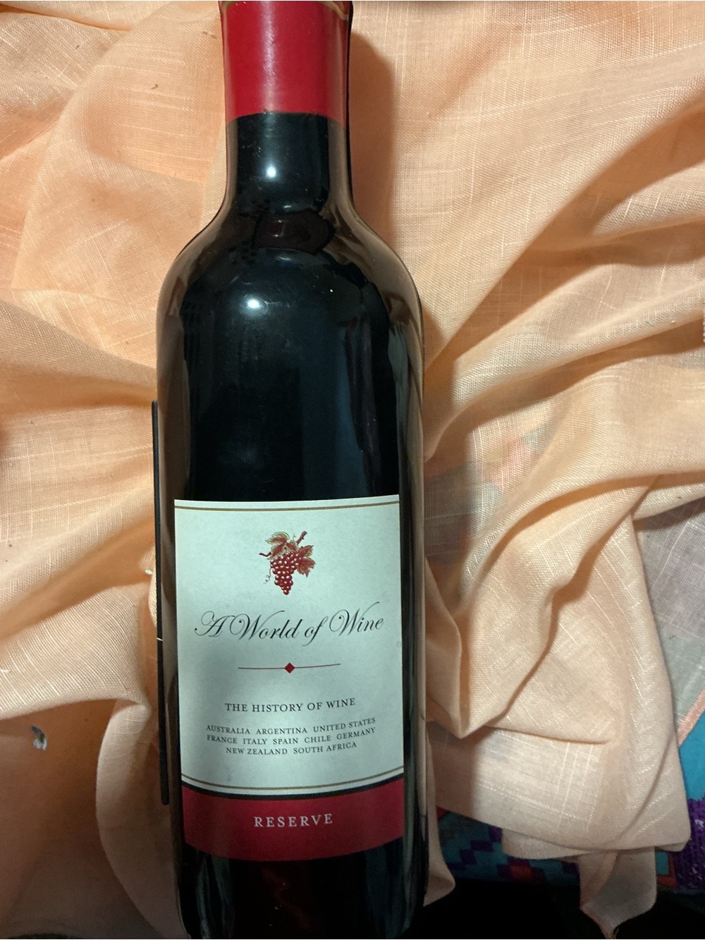 Reserve Decorative Wine Bottle - Red and Black Home Accent